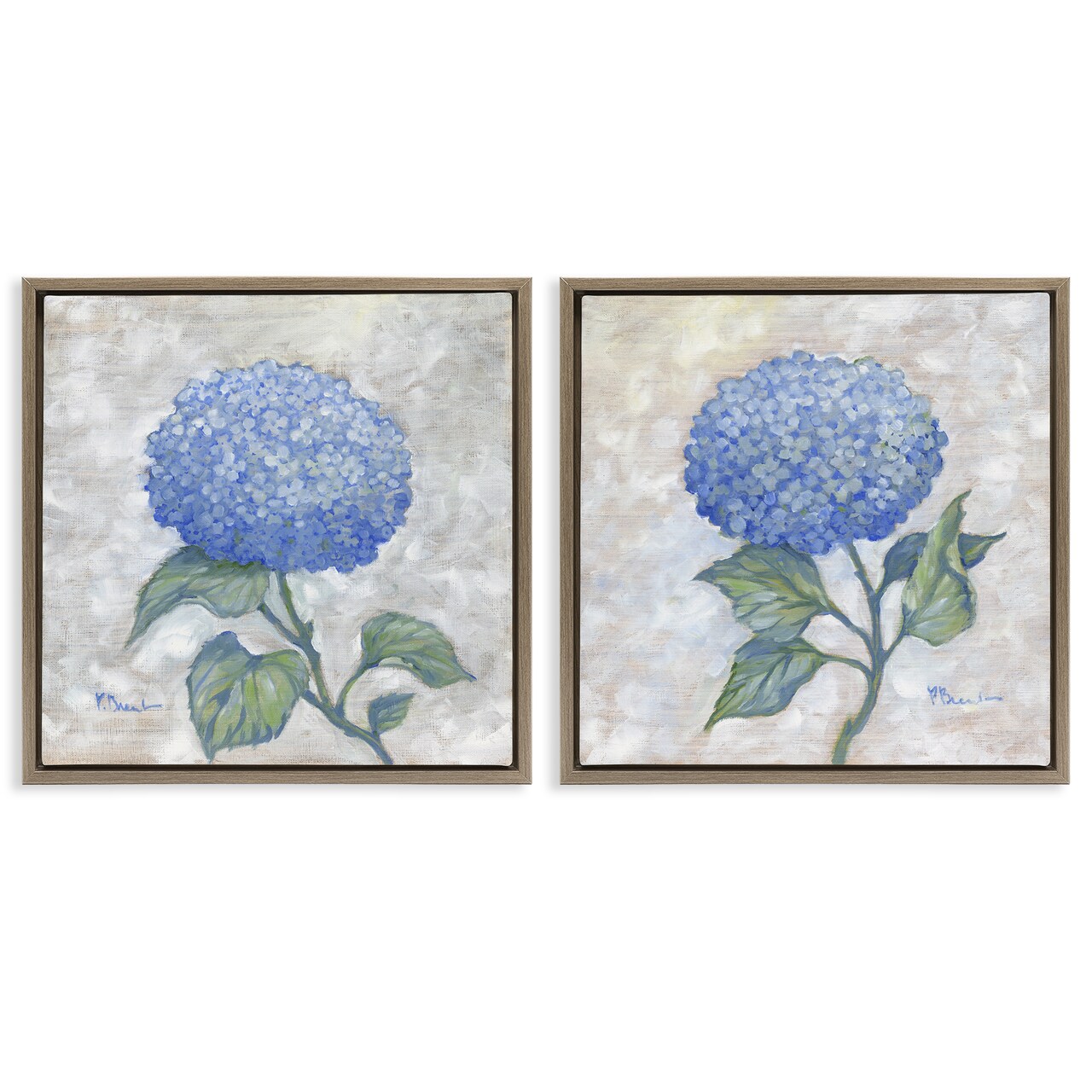 Stupell Industries Blue Hydrangea Garden Blooms 2pc Floating Frame Set By Paul Brent